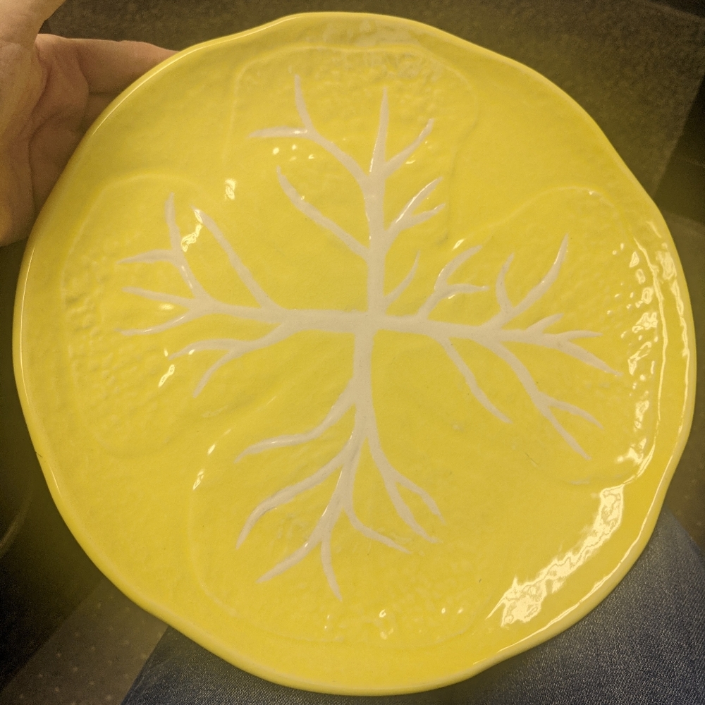 Image Inn 1950's Portugal Pottery- Yellow Cabbage Leaf